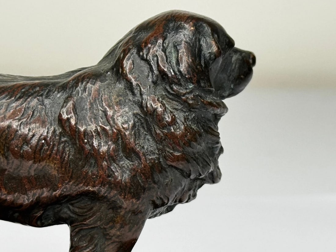 Art Deco Tribute Newfoundland Rescue Reuben Decker's Dog Bronze Sculpture - 17