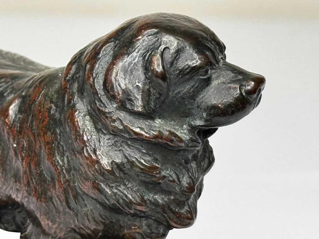 Art Deco Tribute Newfoundland Rescue Reuben Decker's Dog Bronze Sculpture - 18