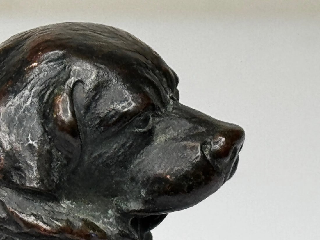 Art Deco Tribute Newfoundland Rescue Reuben Decker's Dog Bronze Sculpture - 19