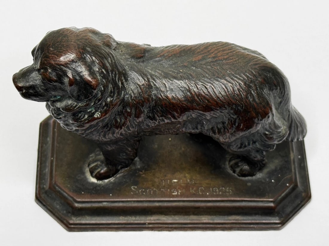 Art Deco Tribute Newfoundland Rescue Reuben Decker's Dog Bronze Sculpture - 4