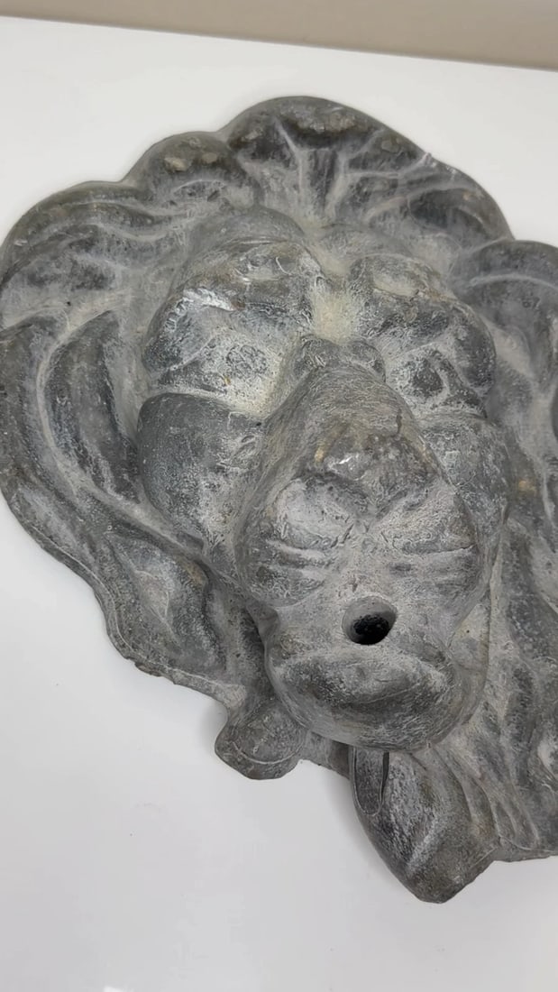 British Victorian Renaissance Revival Lead Lion Fountain Spout Finial Sculpture - 2