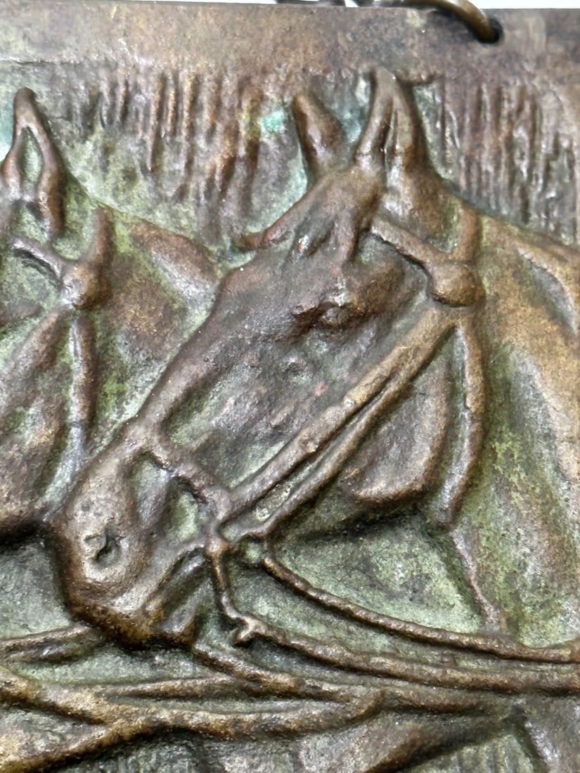 Art Deco Bronze Trio Bay Hunter Horses Sculpture Circle John Rattenbury Skeaping - 12