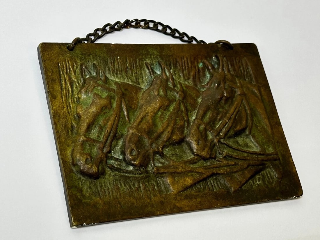 Art Deco Bronze Trio Bay Hunter Horses Sculpture Circle John Rattenbury Skeaping - 4