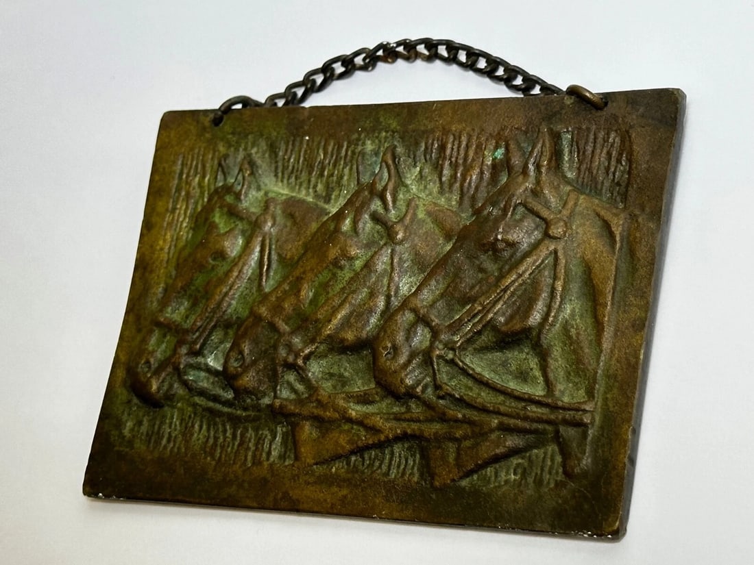 Art Deco Bronze Trio Bay Hunter Horses Sculpture Circle John Rattenbury Skeaping - 5