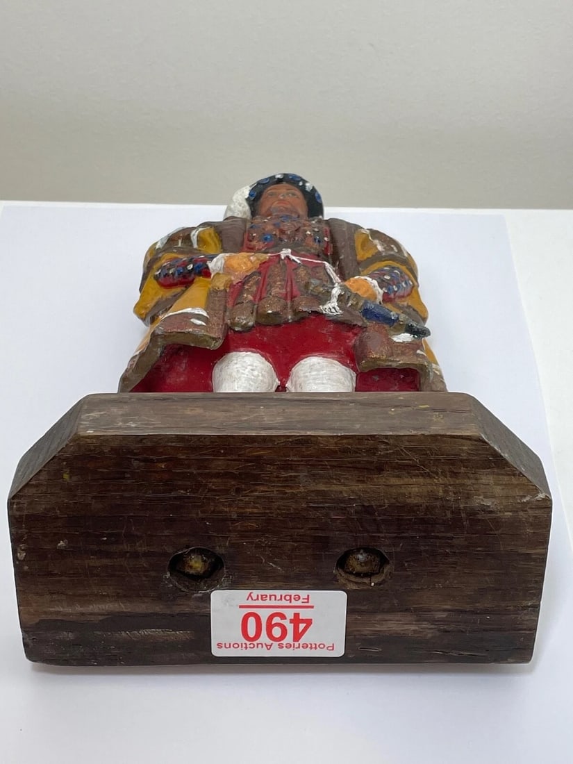 Historic Hand Painted Lead Figure of Tudor English King Henry VIII Sculpture - 9