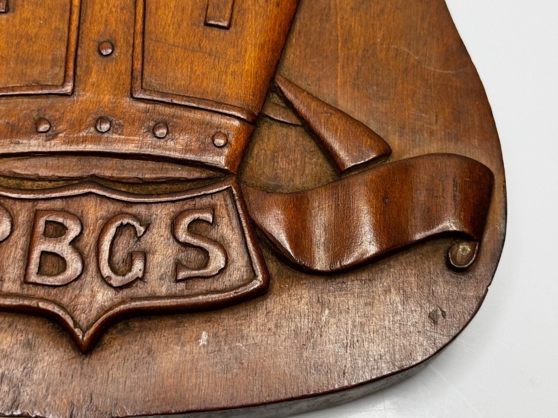 Arts & Crafts Revival Heraldic Carved Crest Rivington & Blackrod Grammar School - 11