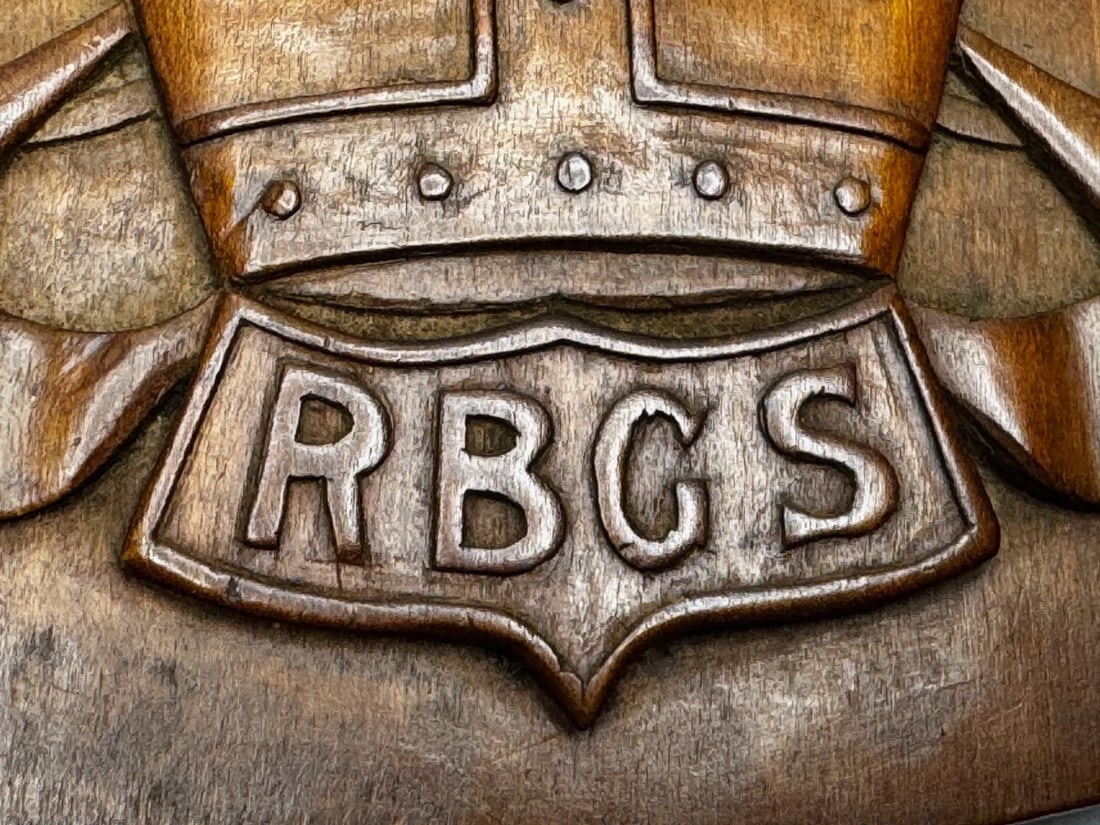 Arts & Crafts Revival Heraldic Carved Crest Rivington & Blackrod Grammar School - 12