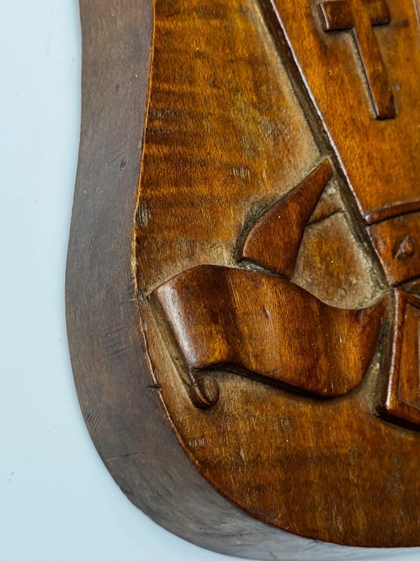 Arts & Crafts Revival Heraldic Carved Crest Rivington & Blackrod Grammar School - 13
