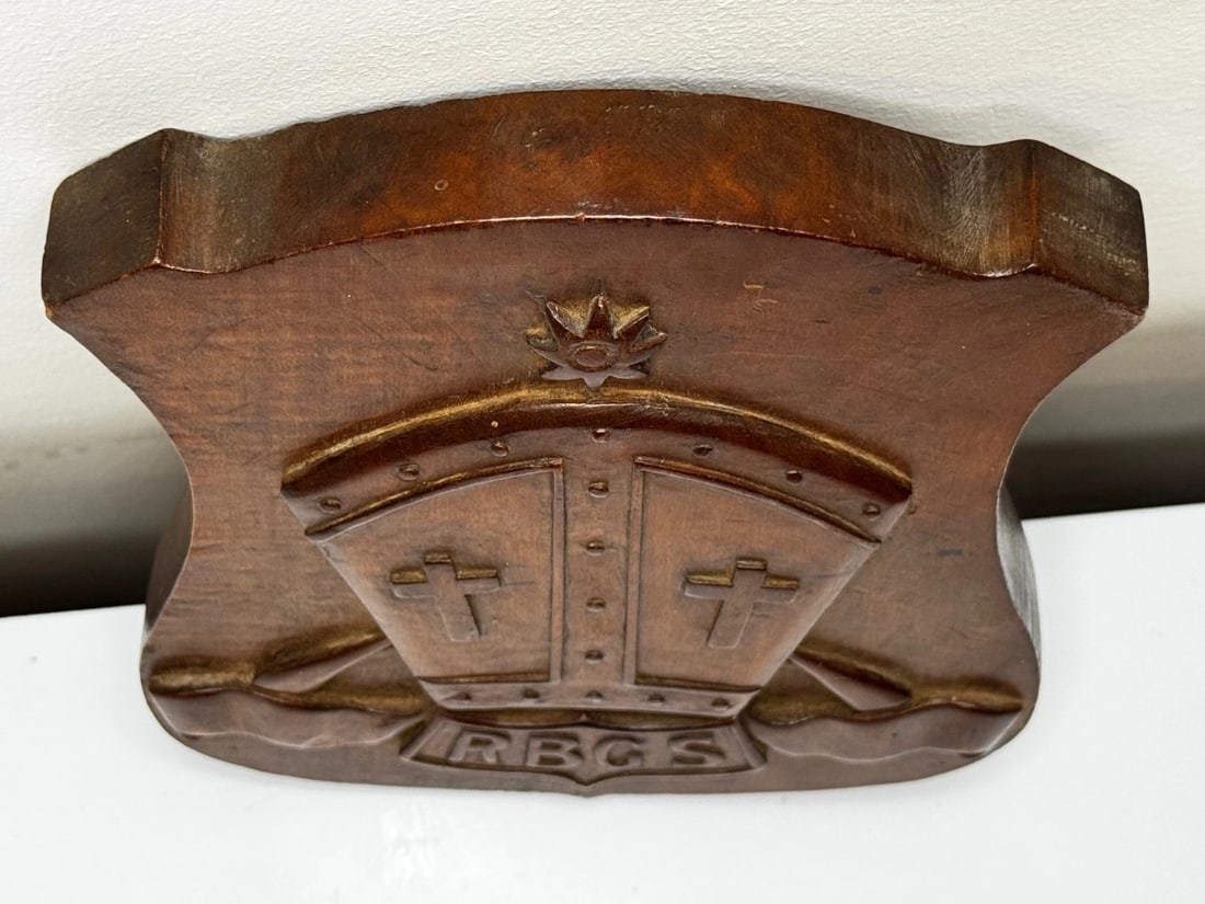 Arts & Crafts Revival Heraldic Carved Crest Rivington & Blackrod Grammar School - 6