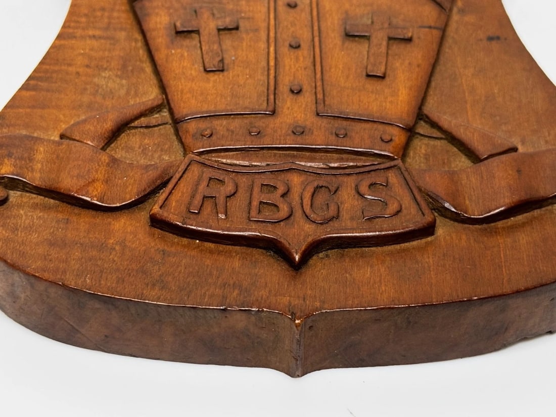Arts & Crafts Revival Heraldic Carved Crest Rivington & Blackrod Grammar School - 7