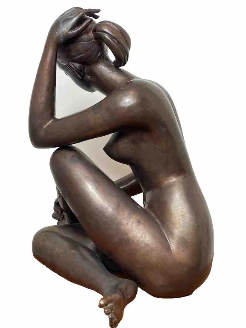 Bronze Seated Nude Woman Sculpture — Follower of Judy (J.A.) Onder: Bronze Seated Nude Woman Sculpture — Follower of Judy (J.A.) Onder American Description Bronze Seated Nude Woman Sculpture — Follower of Judy (J.A.) Onder (American, 1942–2014) A