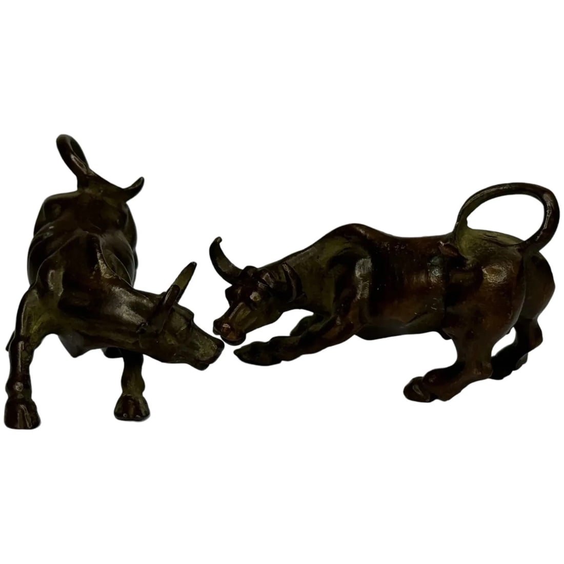 Miniature Set Chinese Qing Dynasty Bronze Water Buffalo Sculptures 19th Century (1 of 20)