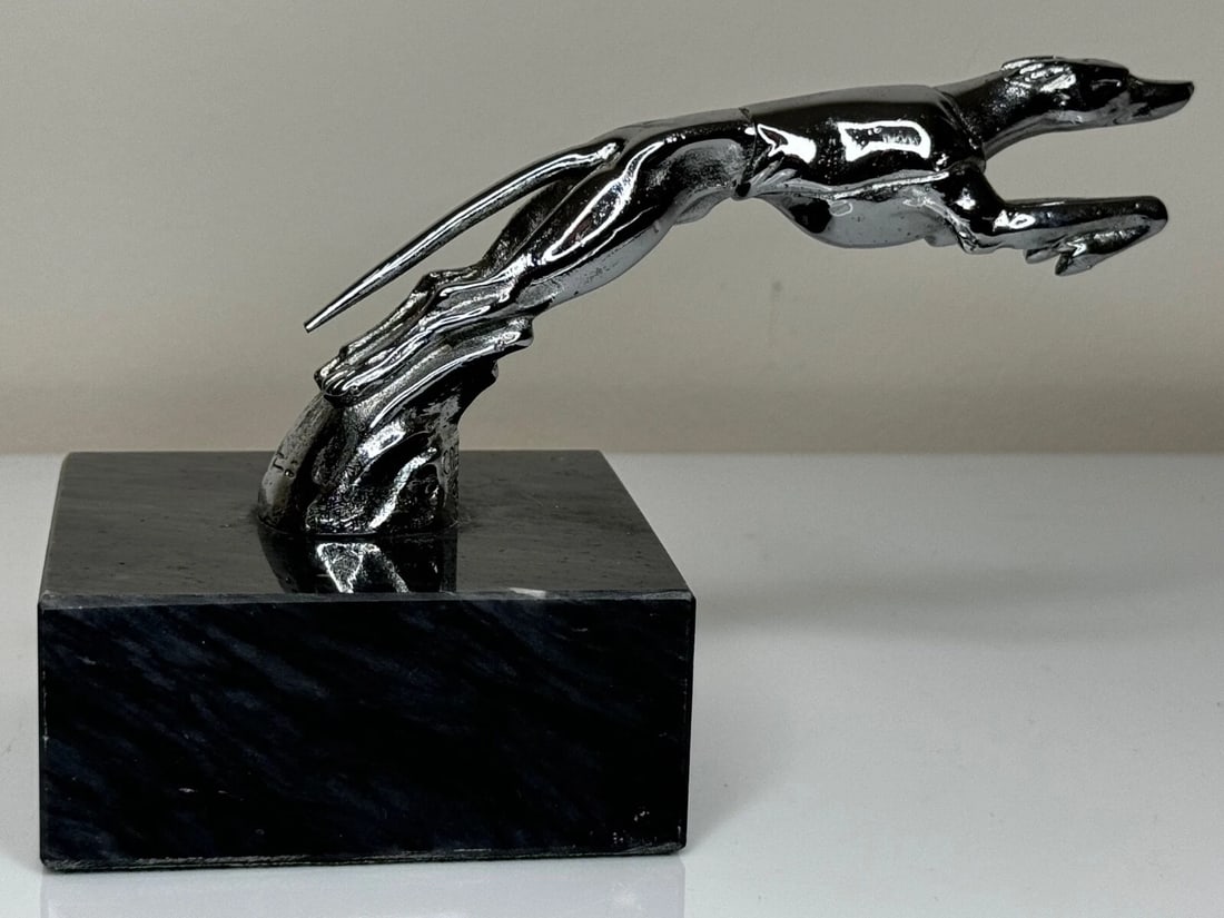 Louis Lejeune Chrome Plated 1930's Racing Greyhound Of The Road Classic Mascot - 10