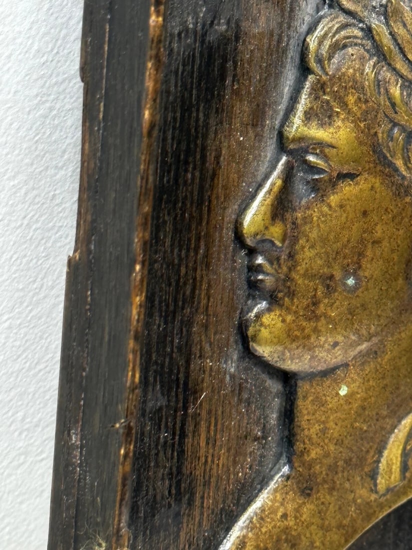 French 19th Century Napoleon Wearing Laurel Wreath Crown Wall Sculpture - 18
