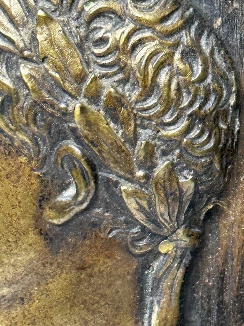 French 19th Century Napoleon Wearing Laurel Wreath Crown Wall Sculpture - 8