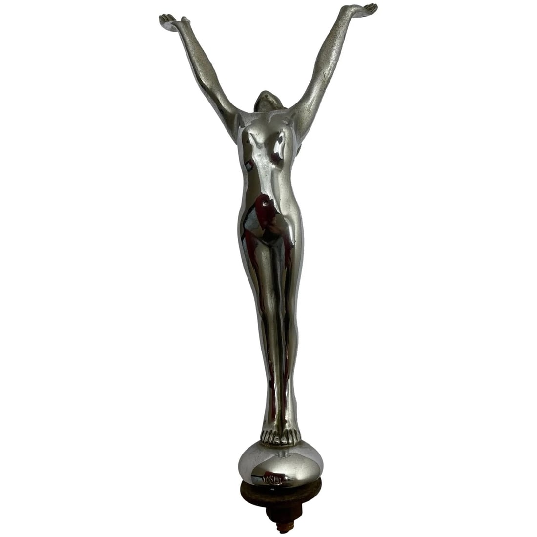 British Art Deco Original Nubile Chrome Classic Car Diving Lady Mascot Sculpture (1 of 13)