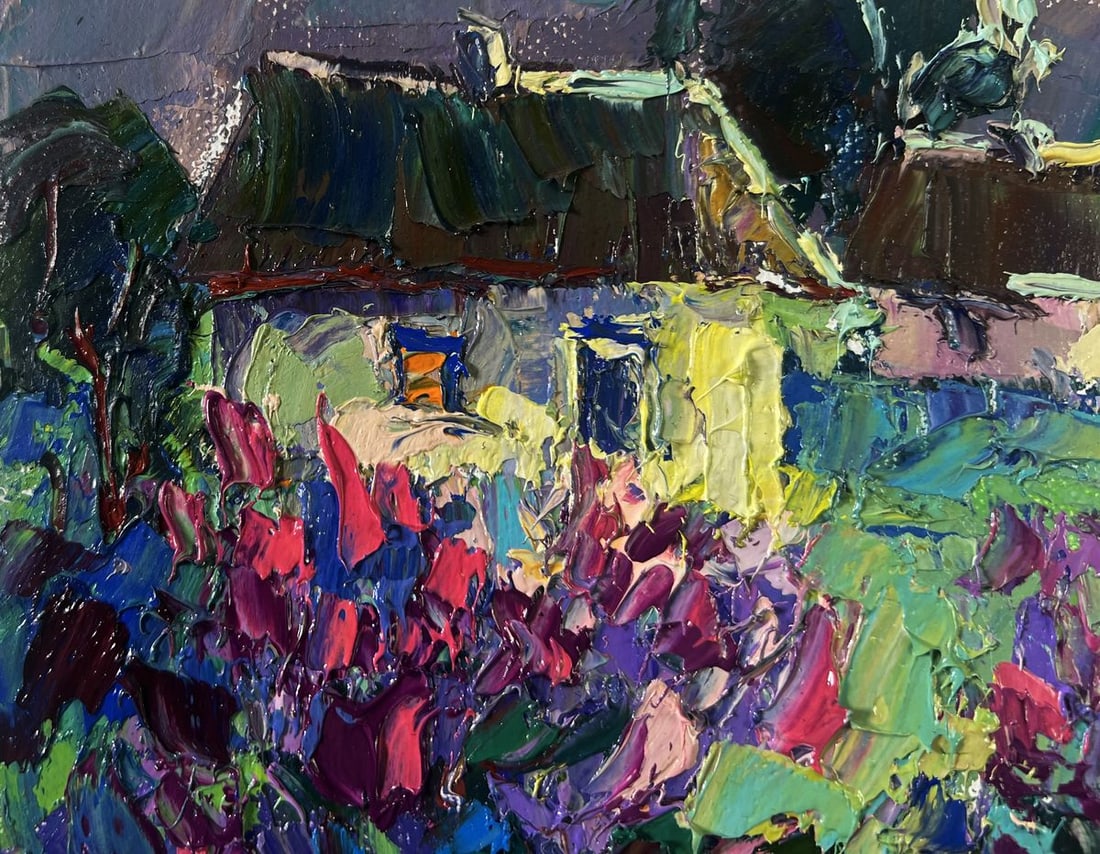 Oil painting The first lilac over the field Oksana Ivanyuk - 7