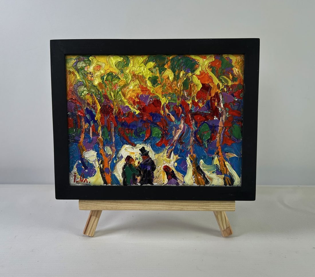 Oil painting Trees burn with the evening light Oleksiy Ivanyuk (1 of 8)