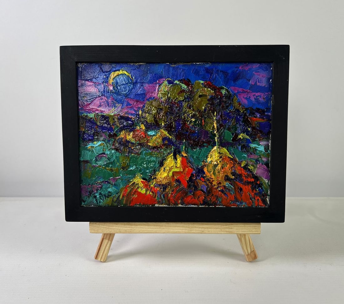 Oil painting Silence shining with a silver sky Oksana Ivanyuk (1 of 8)