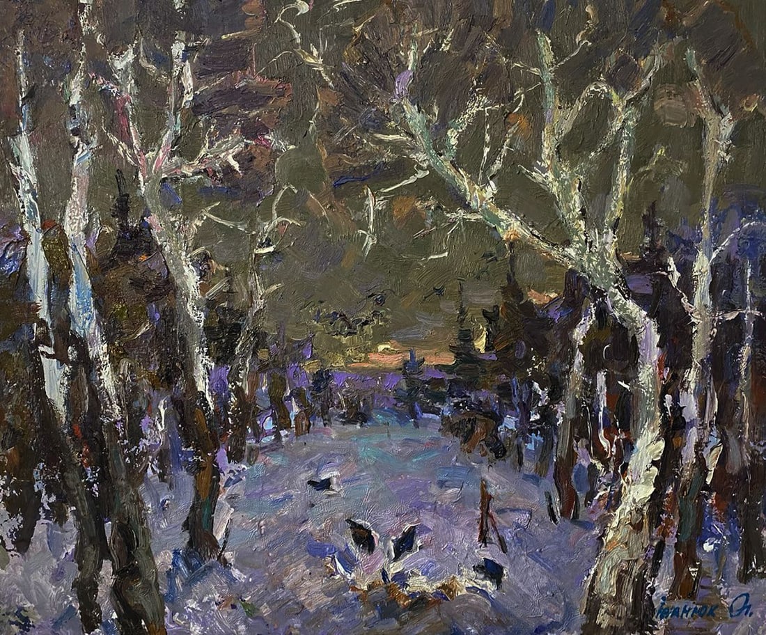 Oil painting Deep silence Oleksiy Ivanyuk: Title: Oil painting Deep silence Oleksiy Ivanyuk Description: Title: Oil painting Deep silence Oleksiy Ivanyuk Description: No.Kalen 1616The oil painting on Canvas titled "Deep Silence" immerses the v