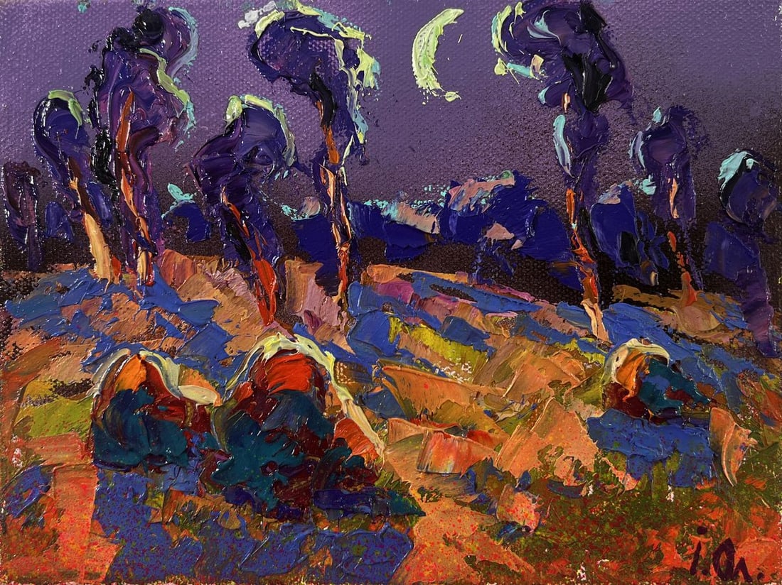 Oil painting Blue autumn night Oleksiy Ivanyuk - 3