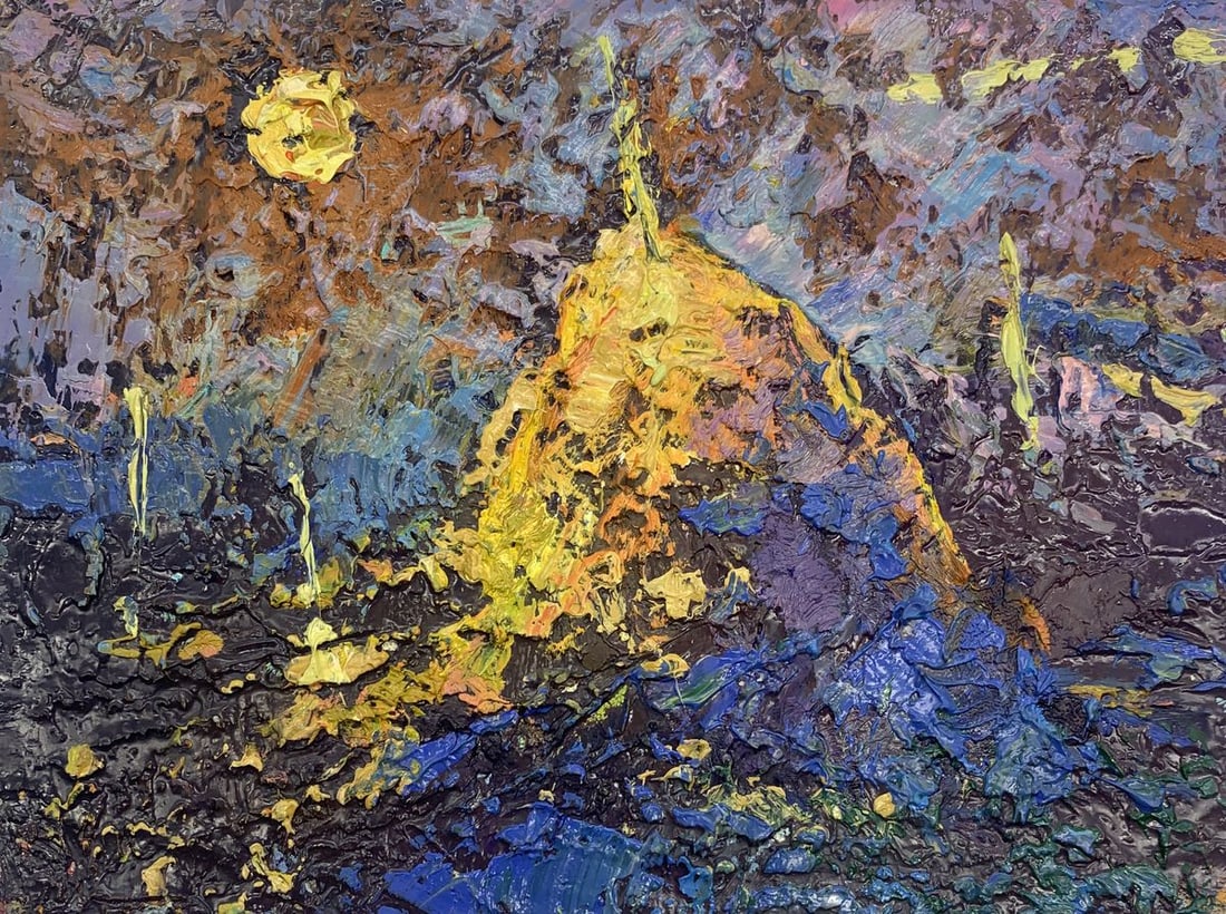 Oil painting Night Kalenyuk Oksana: Title: Oil painting Night Kalenyuk Oksana Description: Title: Oil painting Night Kalenyuk Oksana Description: No.AAA3103The oil painting titled "Night" is a vivid portrayal of the nocturnal landscape 