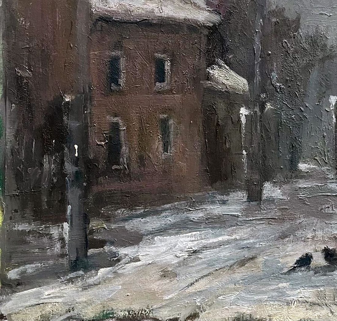 Oil painting Winter on the city streets Volodymyr Pashchenko - 6
