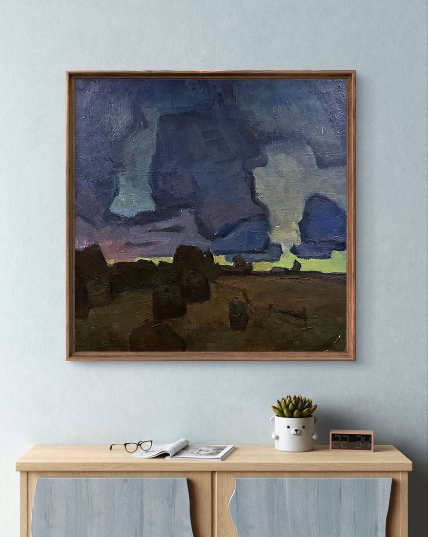 Oil painting Evening stacks Oleksandr Andreev - 3