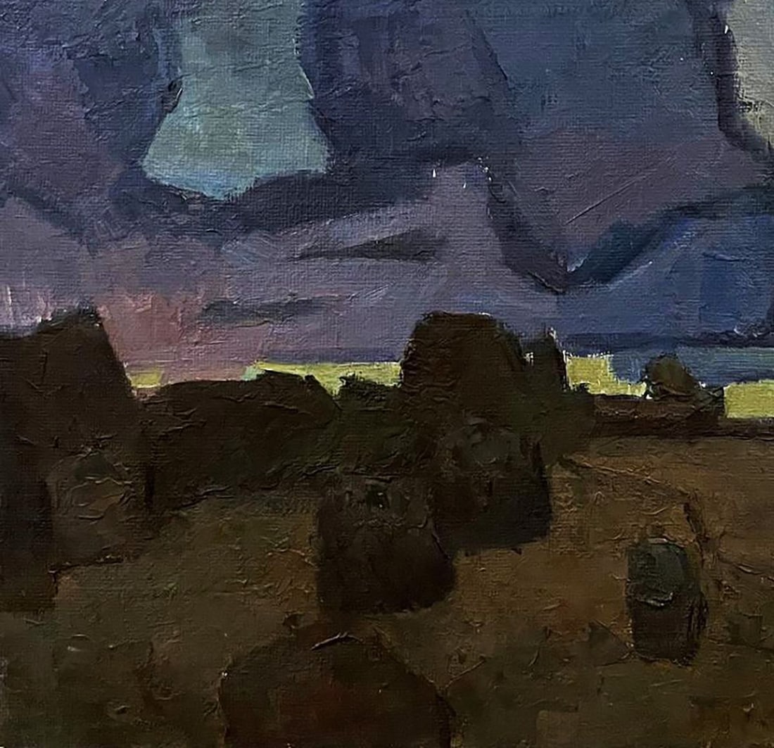Oil painting Evening stacks Oleksandr Andreev - 6