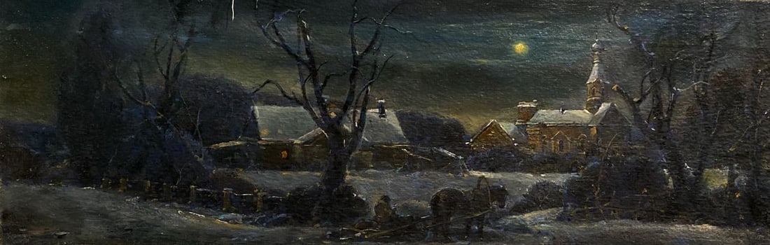 Oil painting Christmas night Litvinov Oleg Arkad'yevich: Title: Oil painting Christmas night Litvinov Oleg Arkad'yevich Description: Title: Oil painting Christmas night Litvinov Oleg Arkad'yevich Description: No.Litv 420 *** ABOUT THIS PAINTING *** *