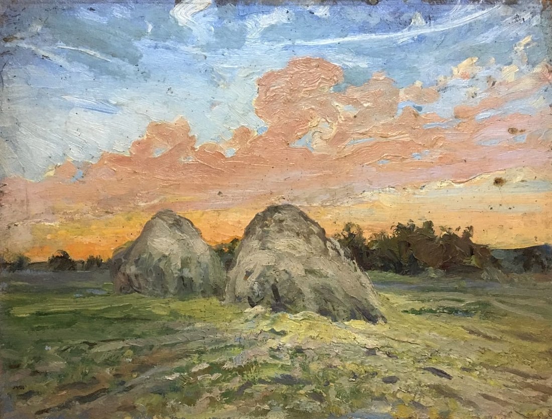 Oil painting Evening in the meadow Alexander Georgievich Cherkass: Title: Oil painting Evening in the meadow Alexander Georgievich Cherkass Description: Title: Oil painting Evening in the meadow Alexander Georgievich Cherkass Description: No.619 *** ABOUT THIS PAINTI