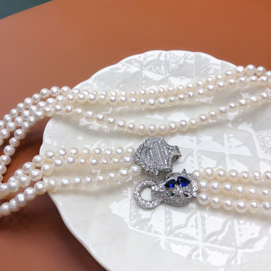 Natural White Pearl Necklace - 3