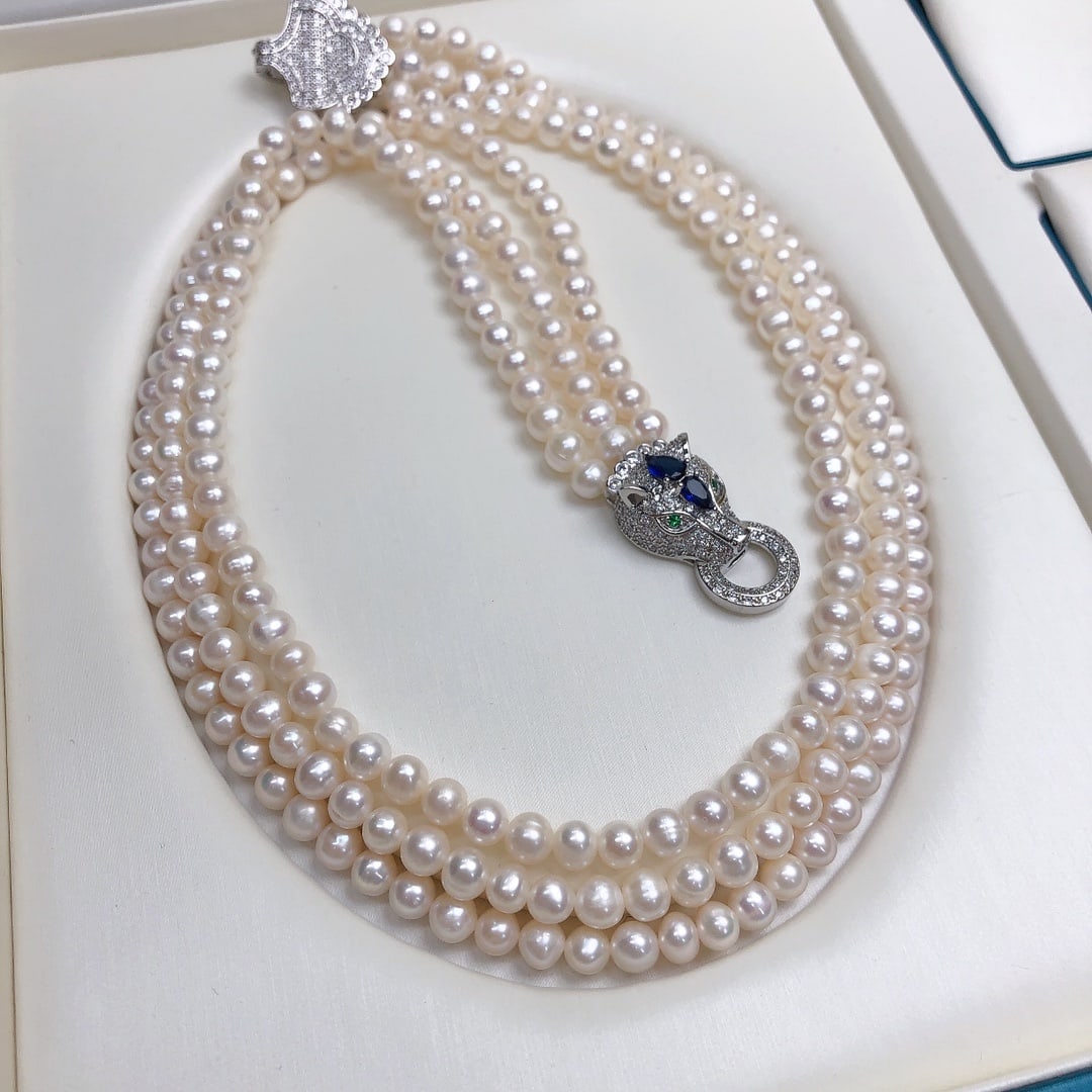 Natural White Pearl Necklace - 7