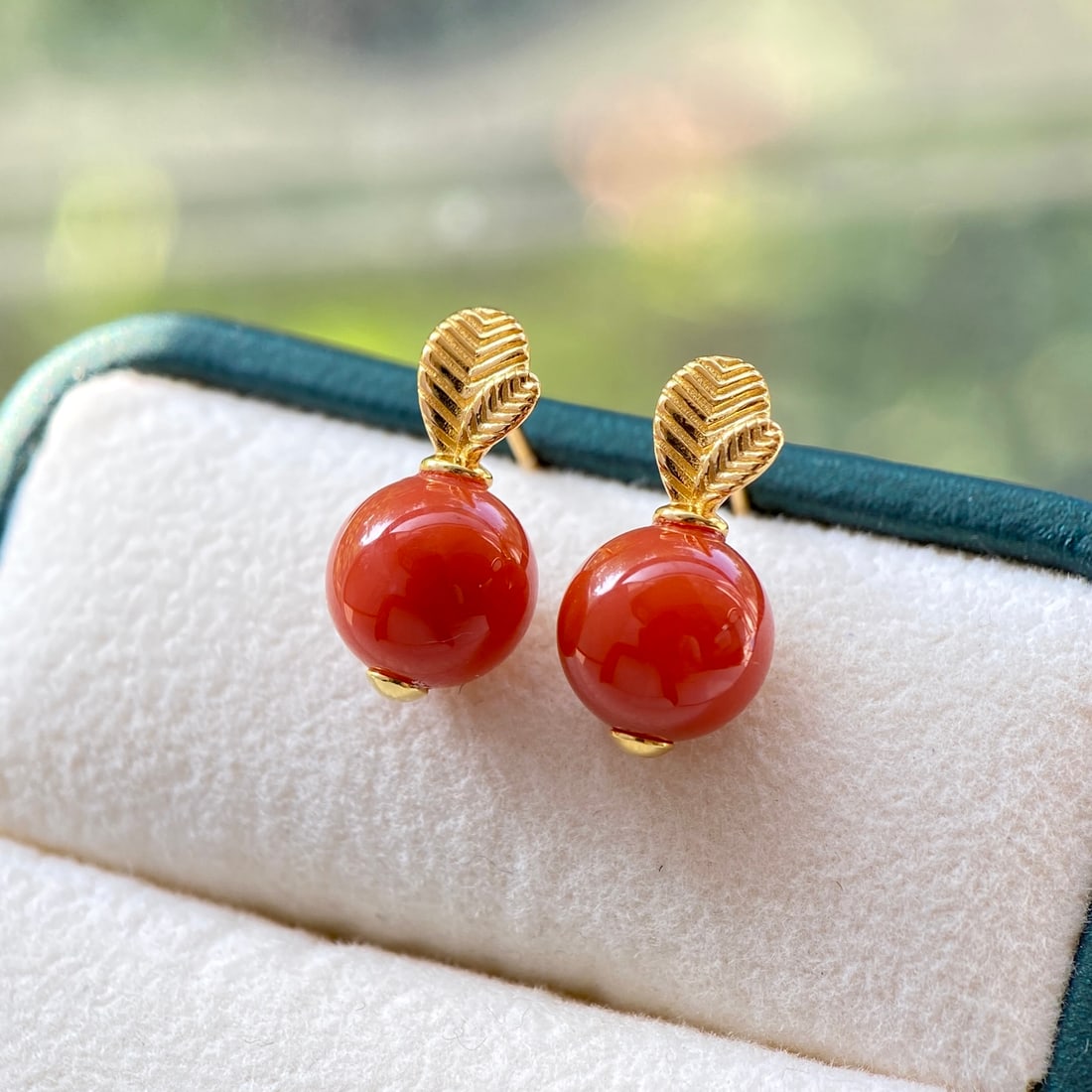 Natural South Red Earrings - 2