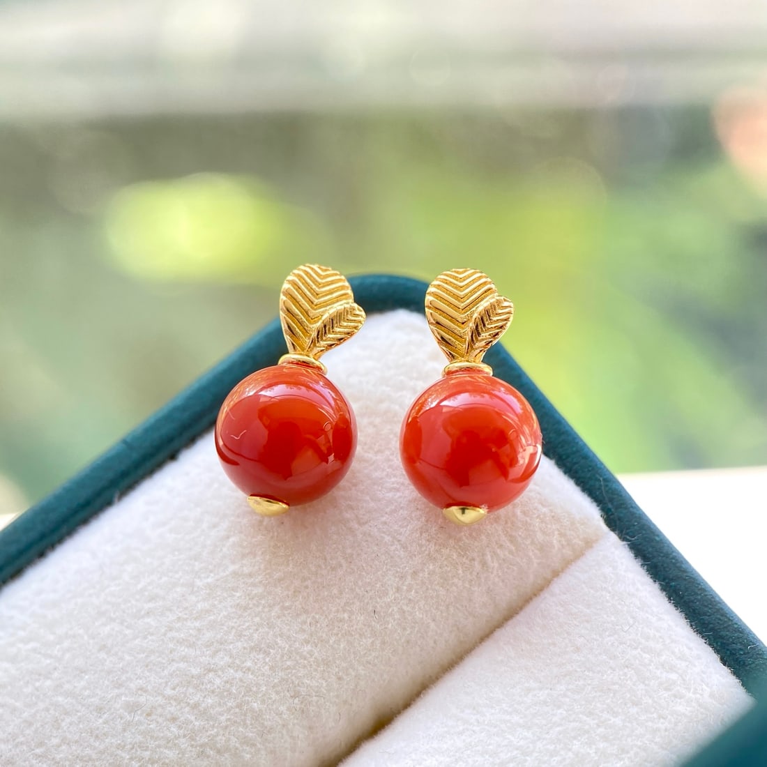 Natural South Red Earrings - 7