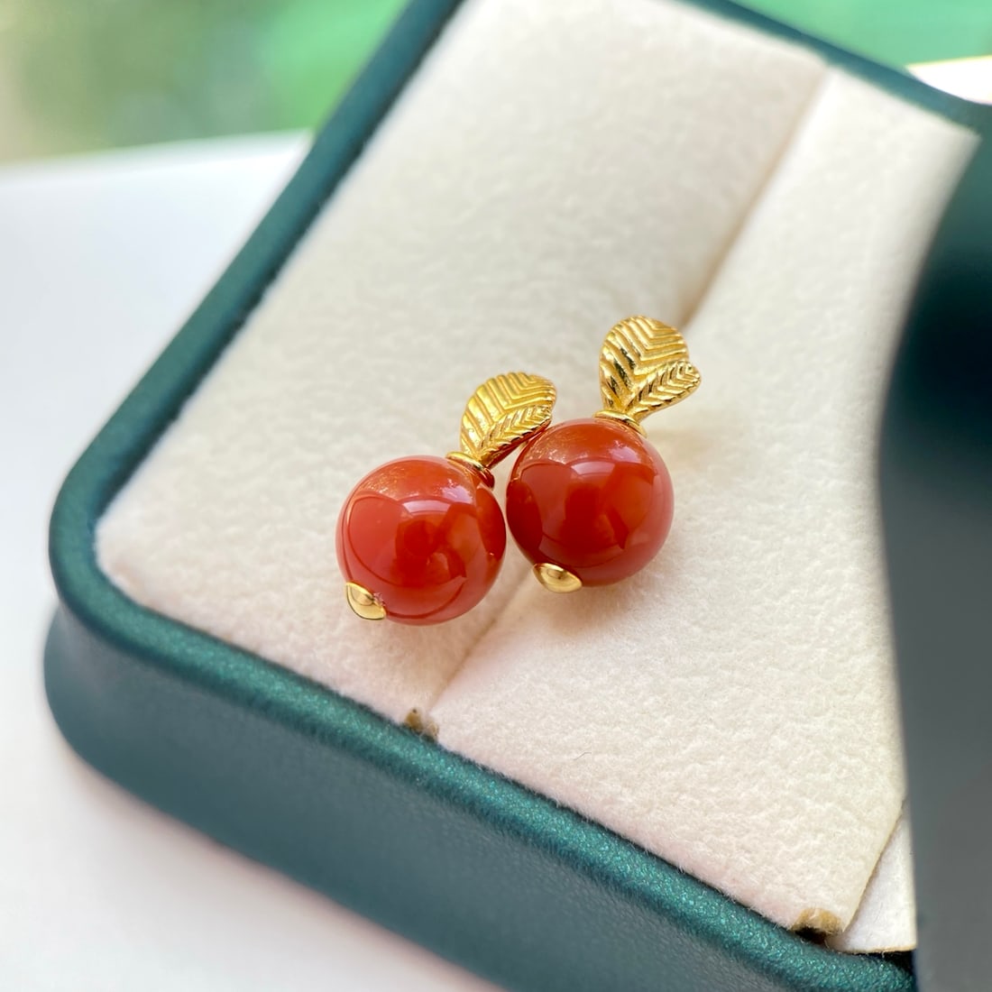 Natural South Red Earrings - 9