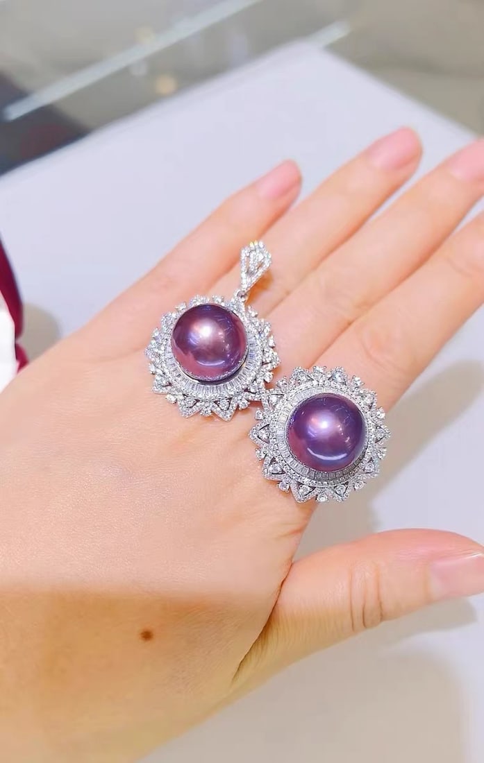 925 Silver Purple Gemstone Set - 5