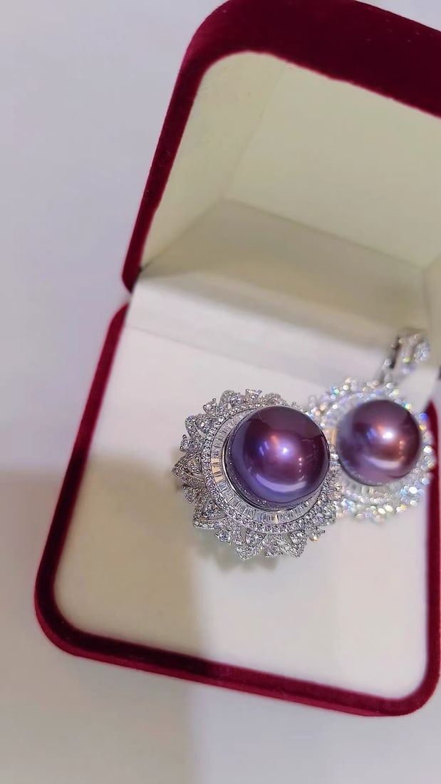 925 Silver Purple Gemstone Set - 6