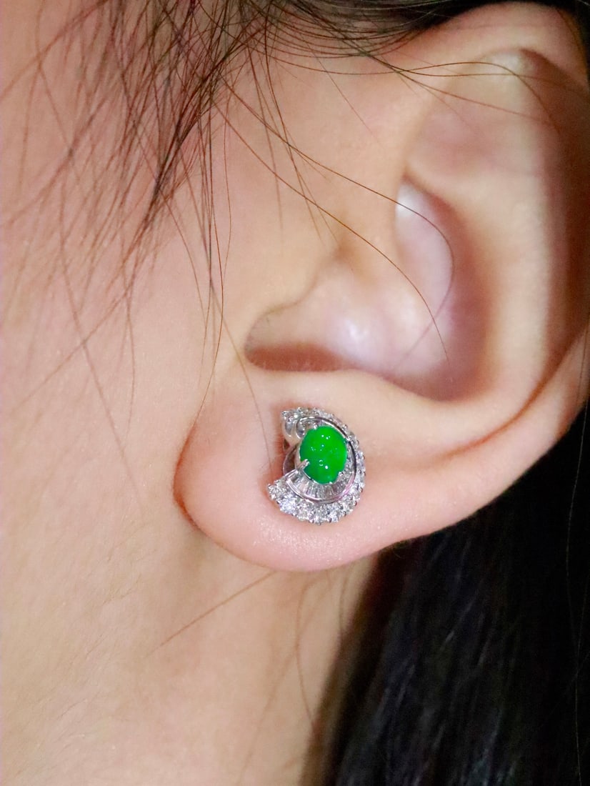 18K Gold Emerald Earrings - 6
