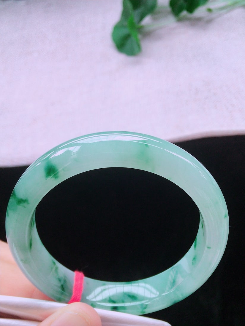 Ice Floating Flower Jadeite Bangle - 3