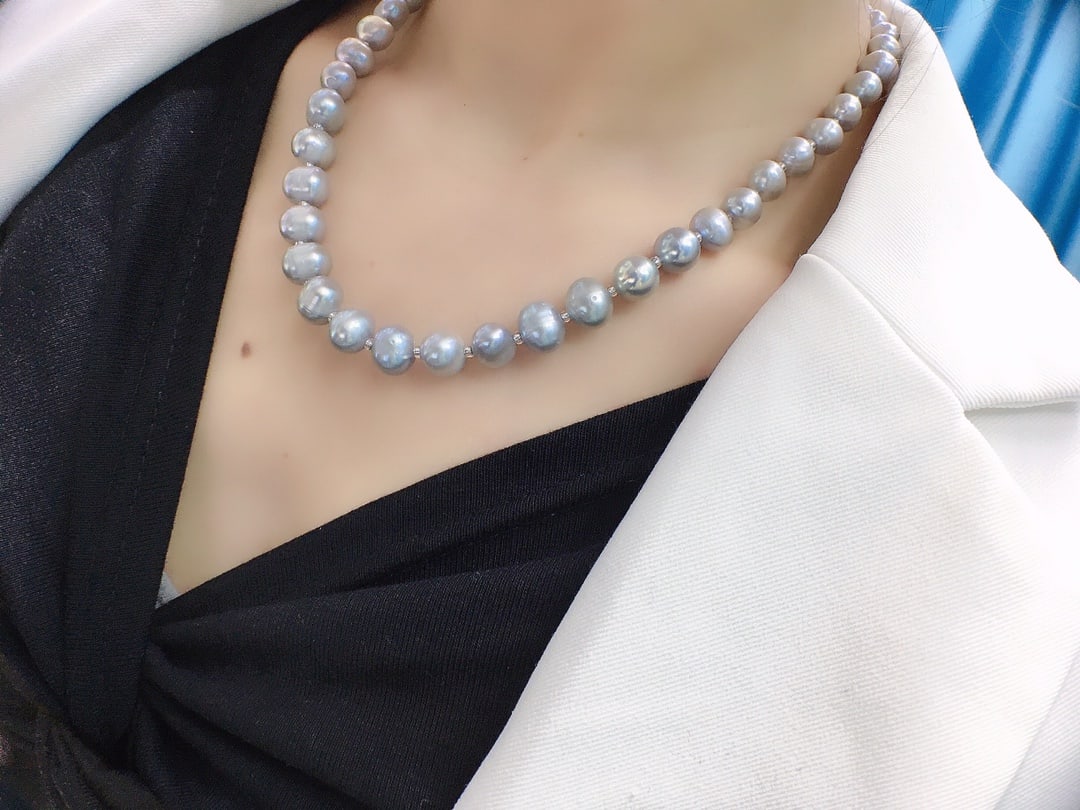 Gray Pearl Necklace - 8