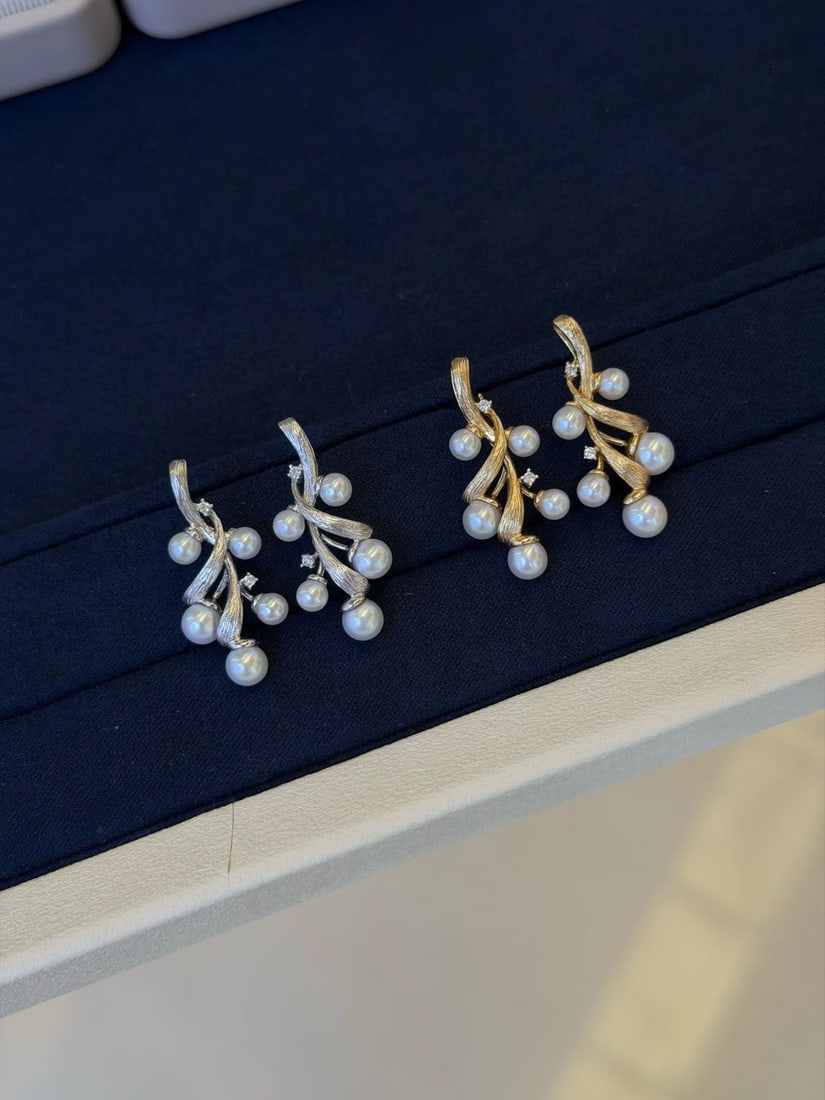 S925 Silver Freshwater Pearl Earrings - 4