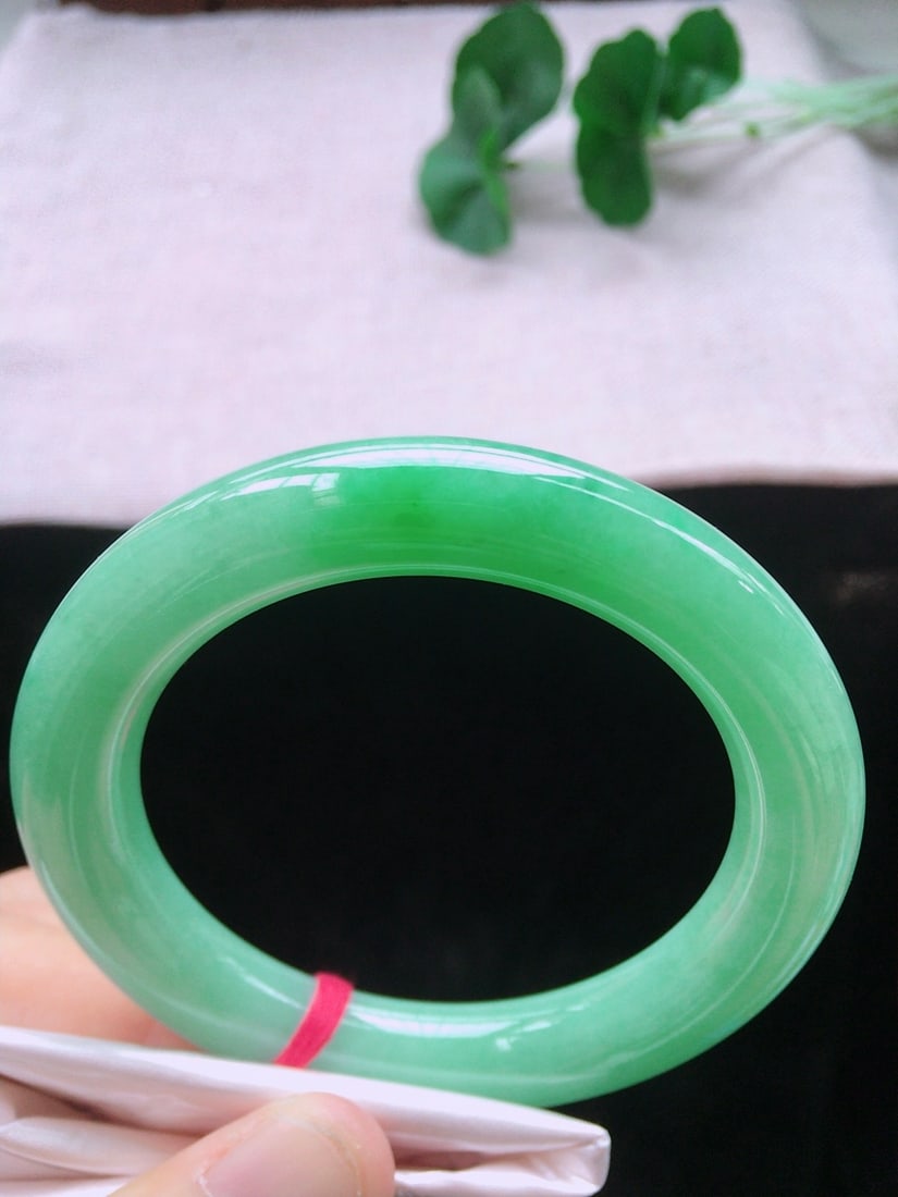 Icy Green Jadeite Bangle - 2