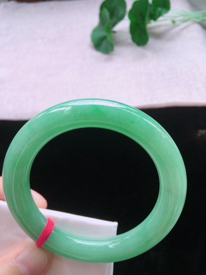Icy Green Jadeite Bangle - 4