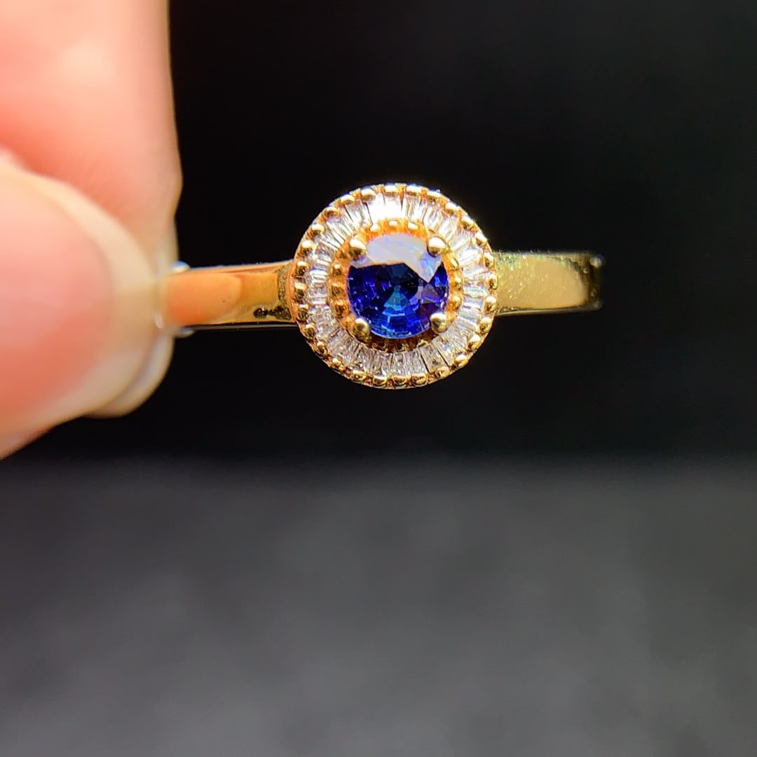 18K Gold Natural Sapphire Ring - 2