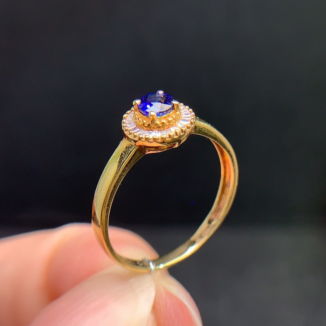 18K Gold Natural Sapphire Ring - 5