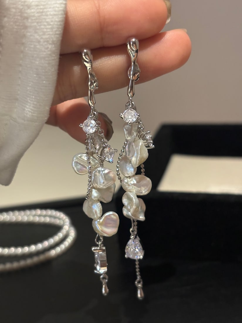 Natural Pearl Earrings - 3