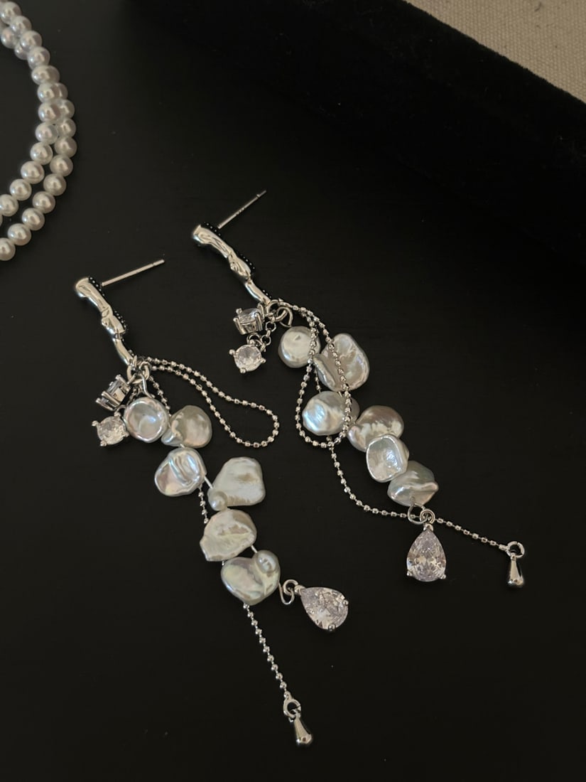 Natural Pearl Earrings - 4