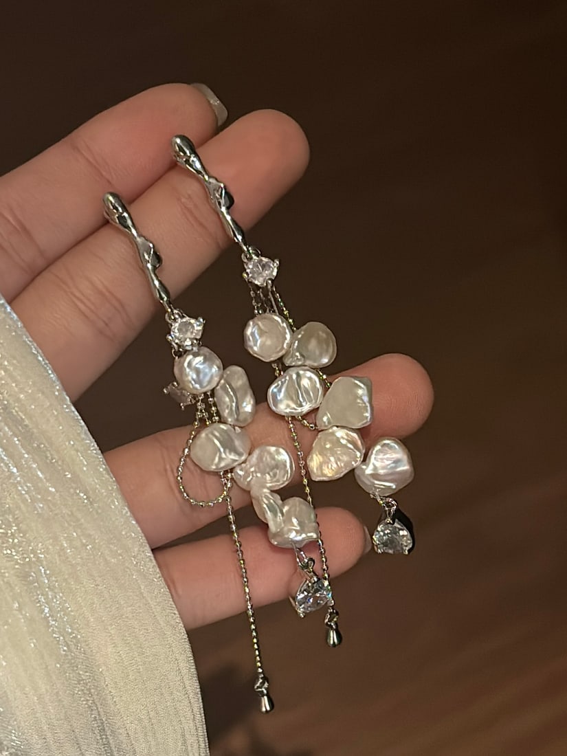 Natural Pearl Earrings - 5