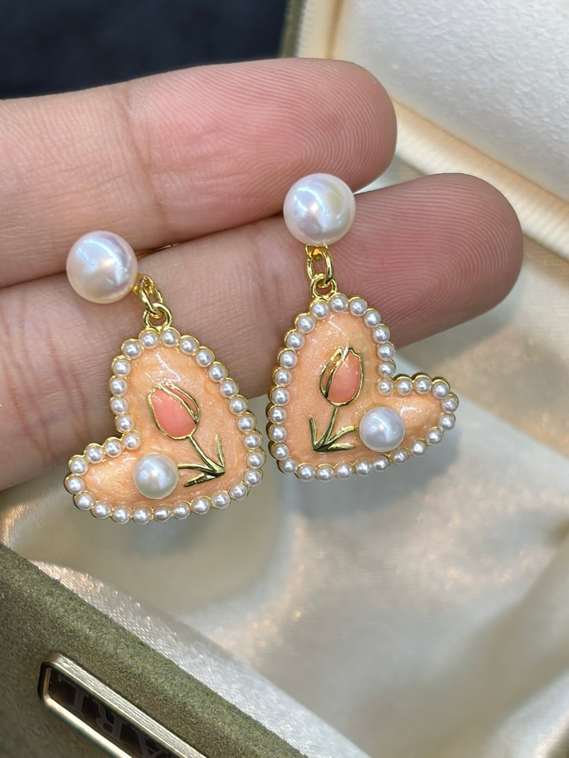 Pearl Pendant Earrings - 2